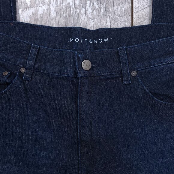 Mott & Bow Mens Slim Crosby Jeans Size 36x32 Blue Denim Straight Leg Mid Rise - Picture 6 of 10
